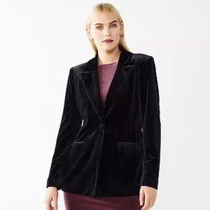 End of Season Sale! Nine West XXL Black Velvet Blazer